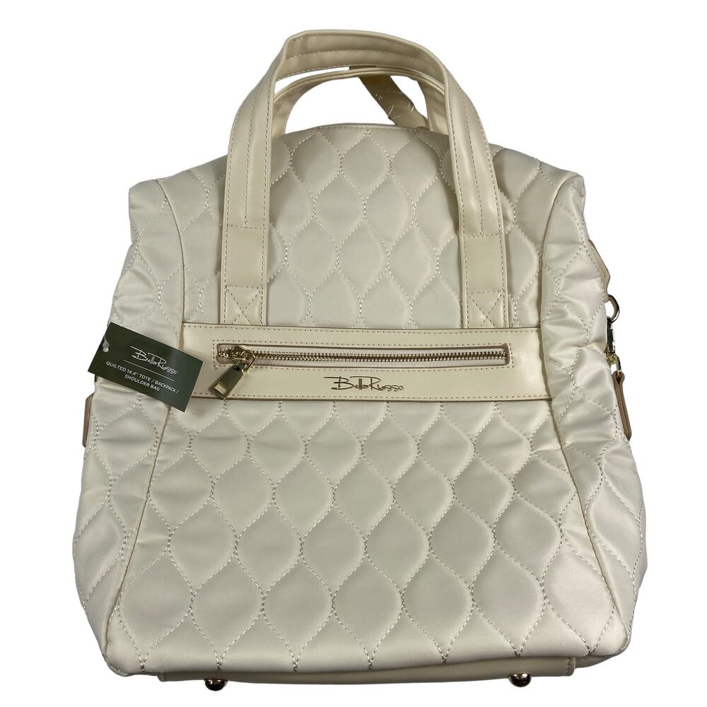 Bella Russo Nylon Quilted 14.4 Tote / Backpack / Shoulder Bag